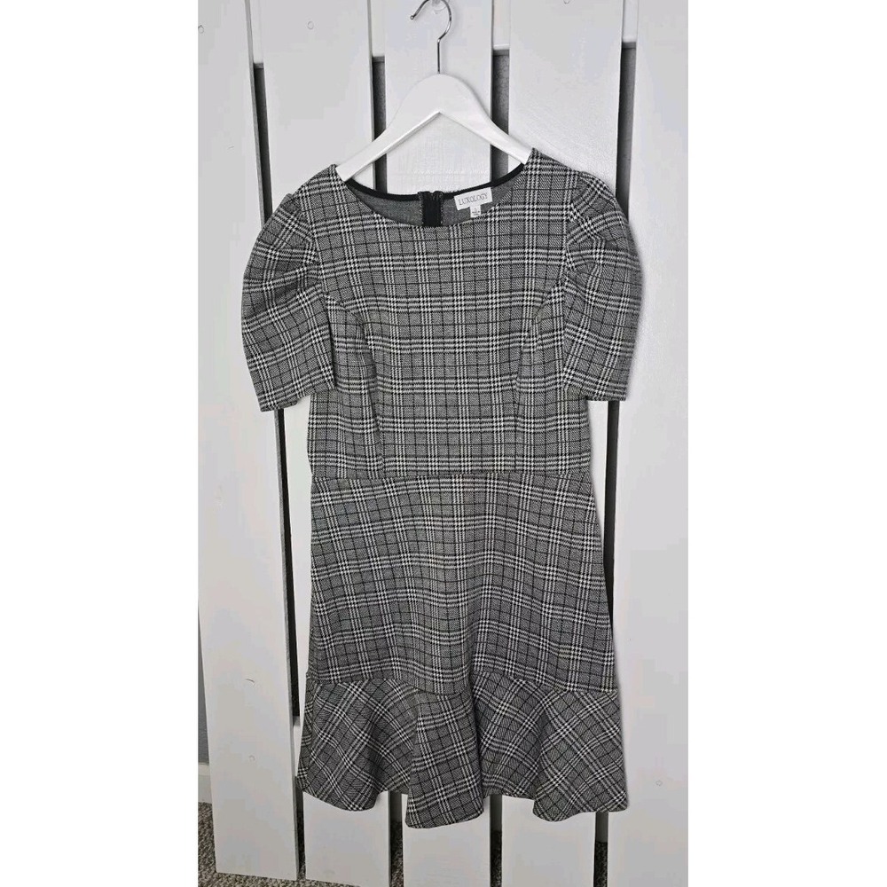 Luxology Houndstooth Mini Dress Small Academia Preppy School Girl Dress